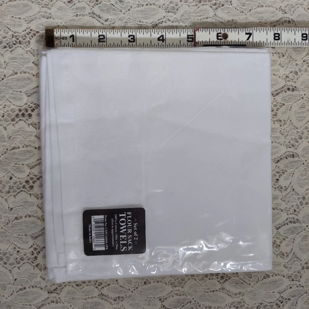 Ten Flour Sack Towels Plain White Dishtowels New in Package - Picture 7 of 9